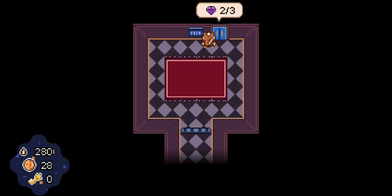 Chico's Rebound Review - A Challenging Block-Breaking Puzzler That Will Hook You 3 Chico's Rebound game with Chico needing another purple gem to open the door