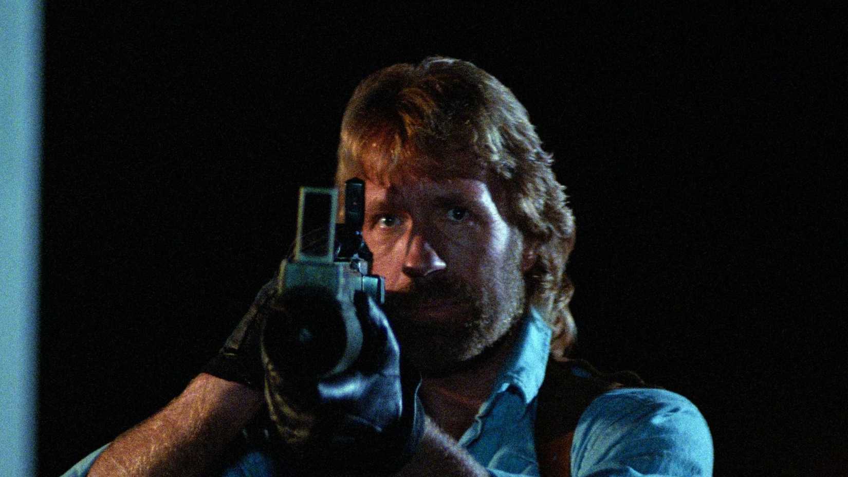 Chuck Norris as CIA Agent Matt Hunter in Invasion USA