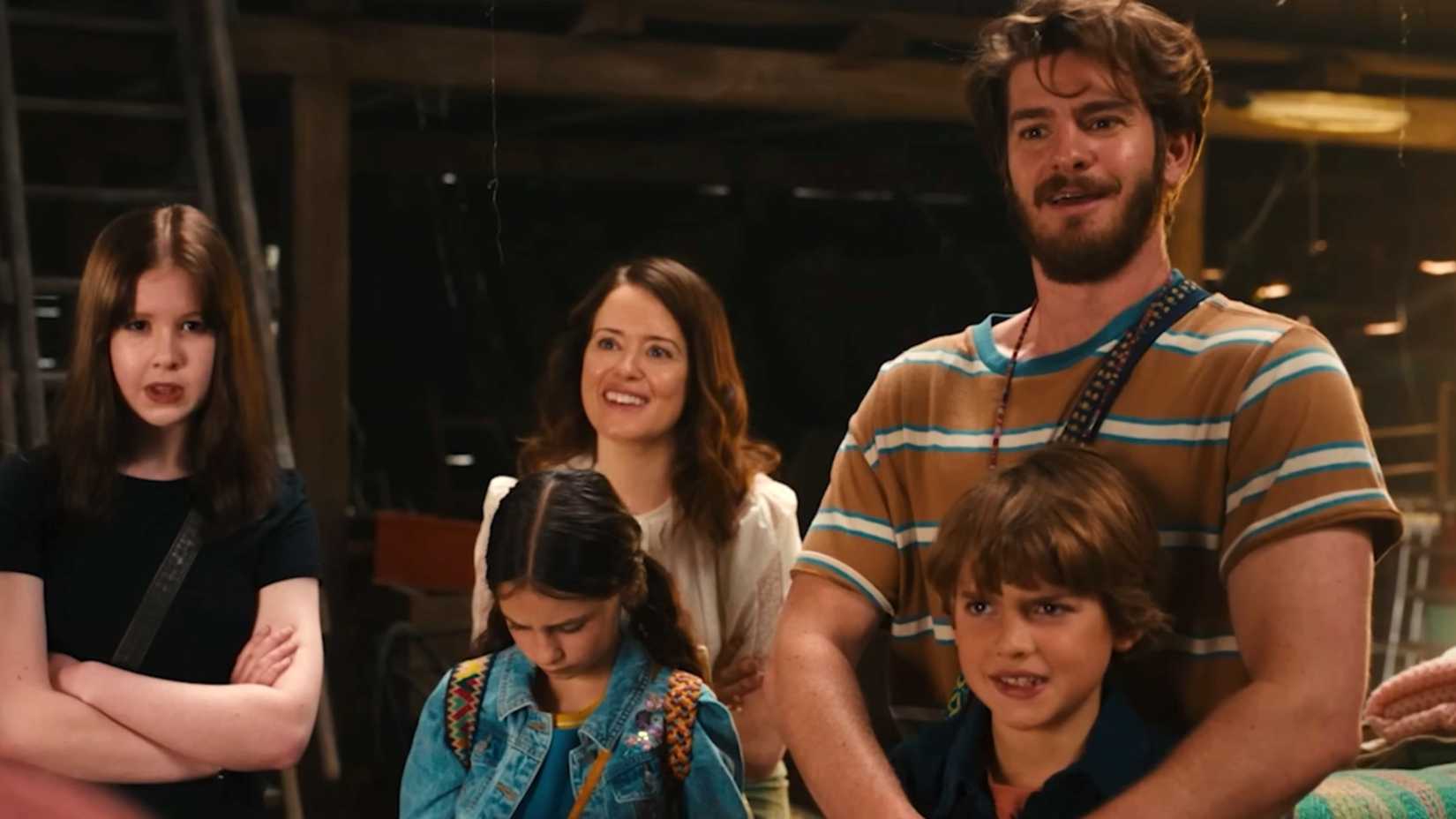 Claire Foy and Andrew Garfield with the kids in the Magic Faraway Tree