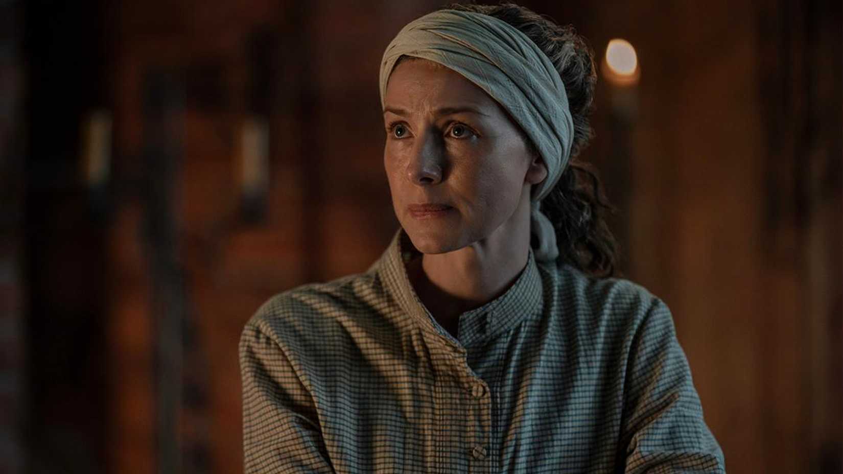 Claire looking intense in Outlander season 8, episode 3