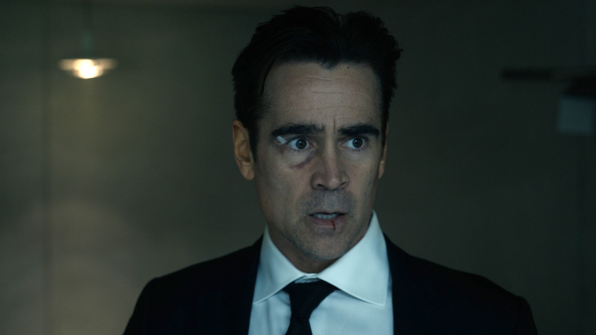 Colin Farrell's Sugar looking shocked in Sugar