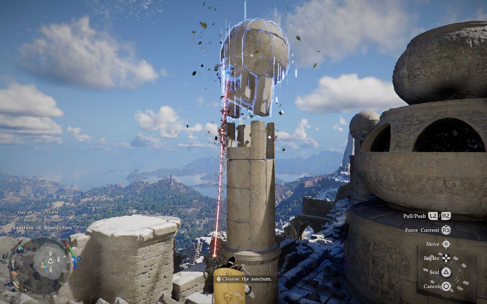 Crimson Desert Sanctum of Benediction placing stone pillar