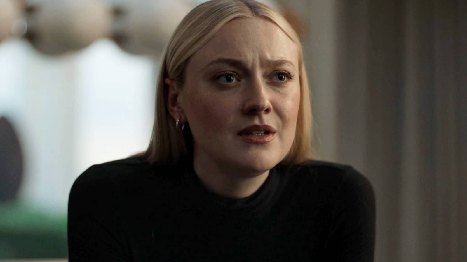 Dakota Fanning looking serious in All Her Fault