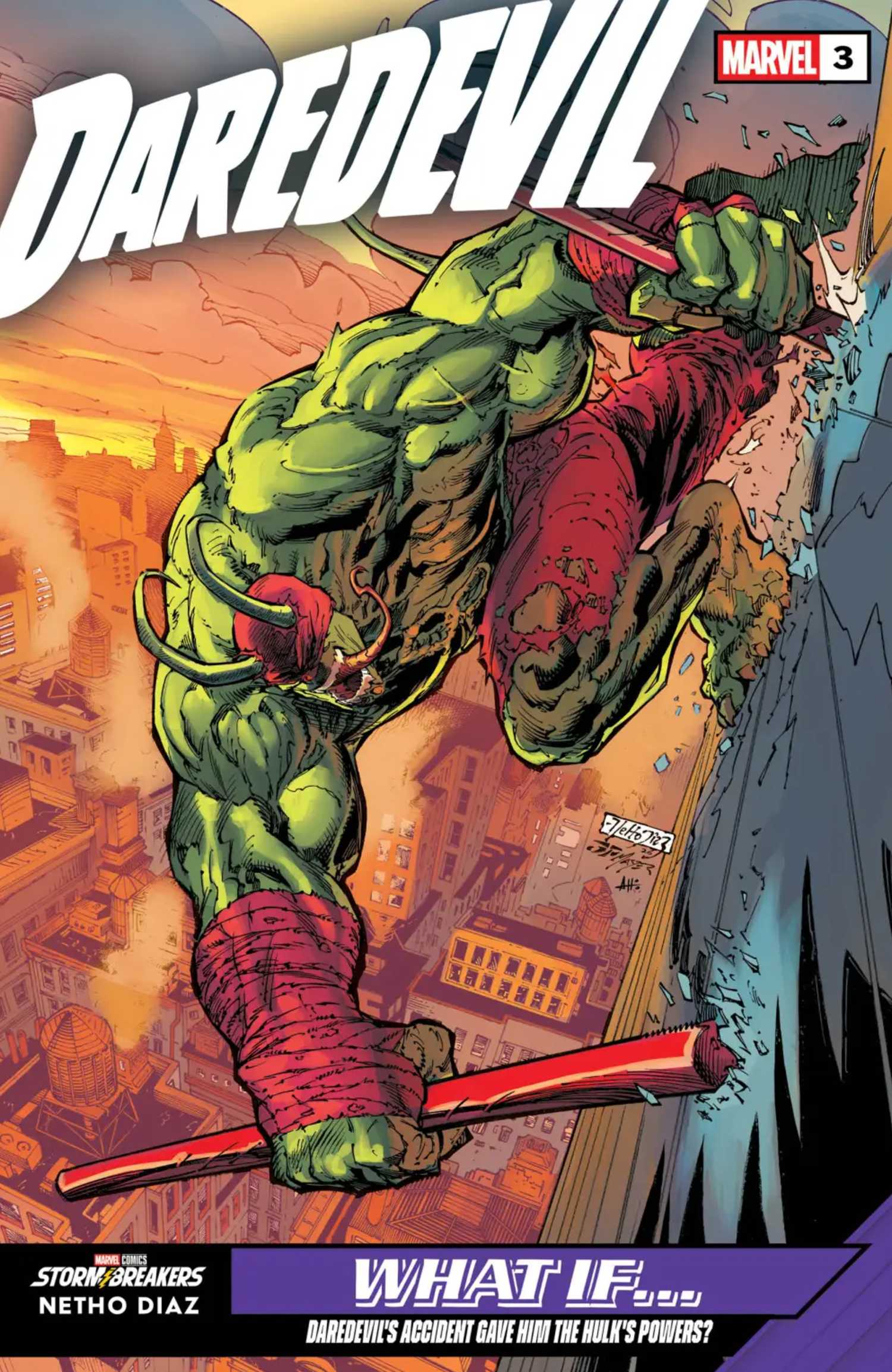 DAREDEVIL WHAT IF COVER SHOWING HIM AS THE HULK