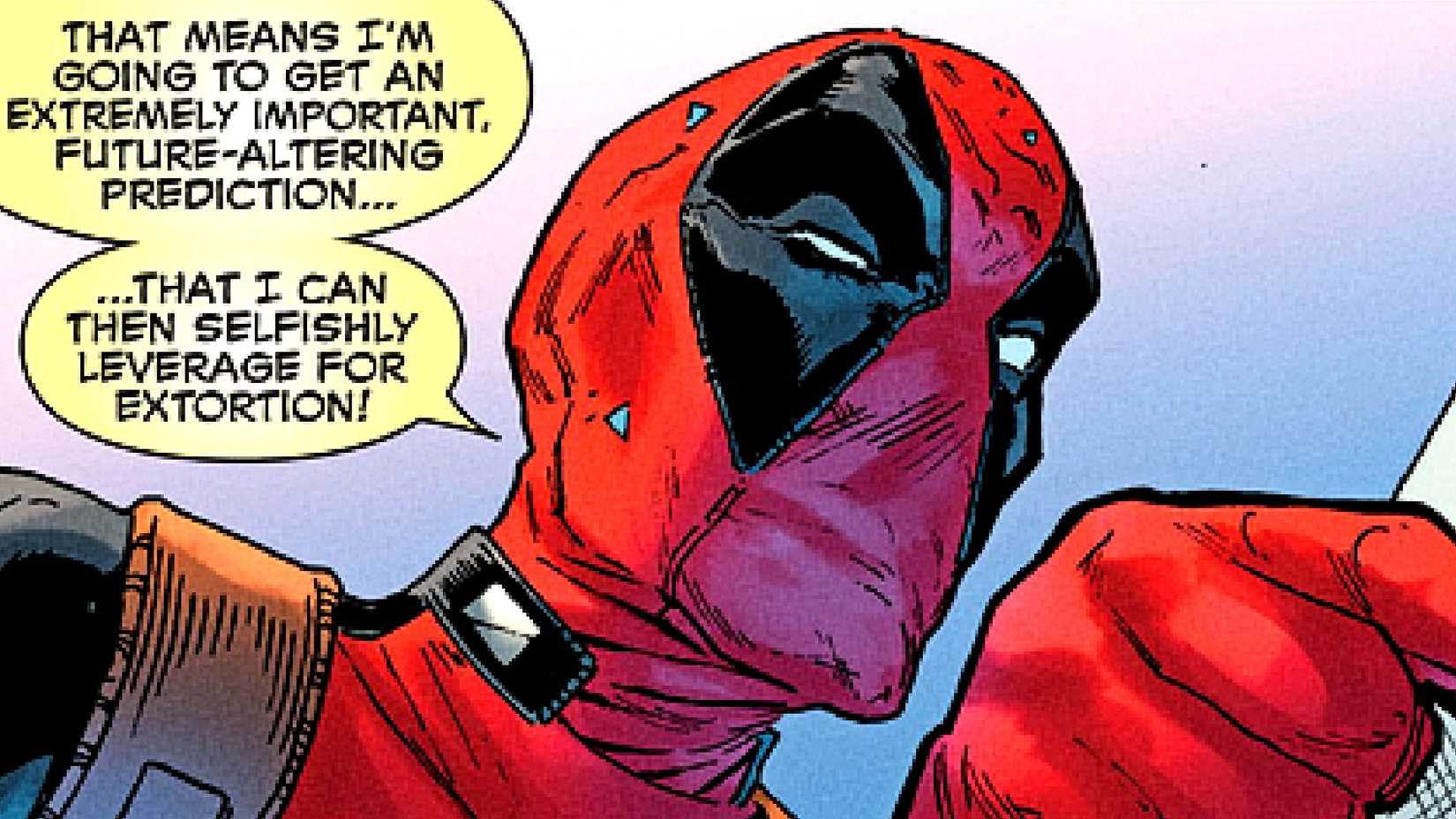 Deadpool considers charging for his hero services in Marvel Comics