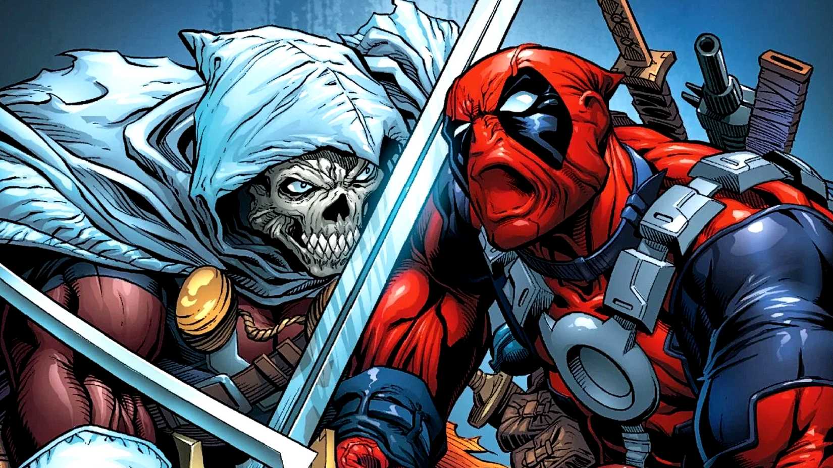 Deadpool fights Taskmaster in Marvel Comics