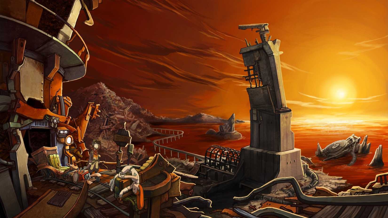 A sunset in Deponia 