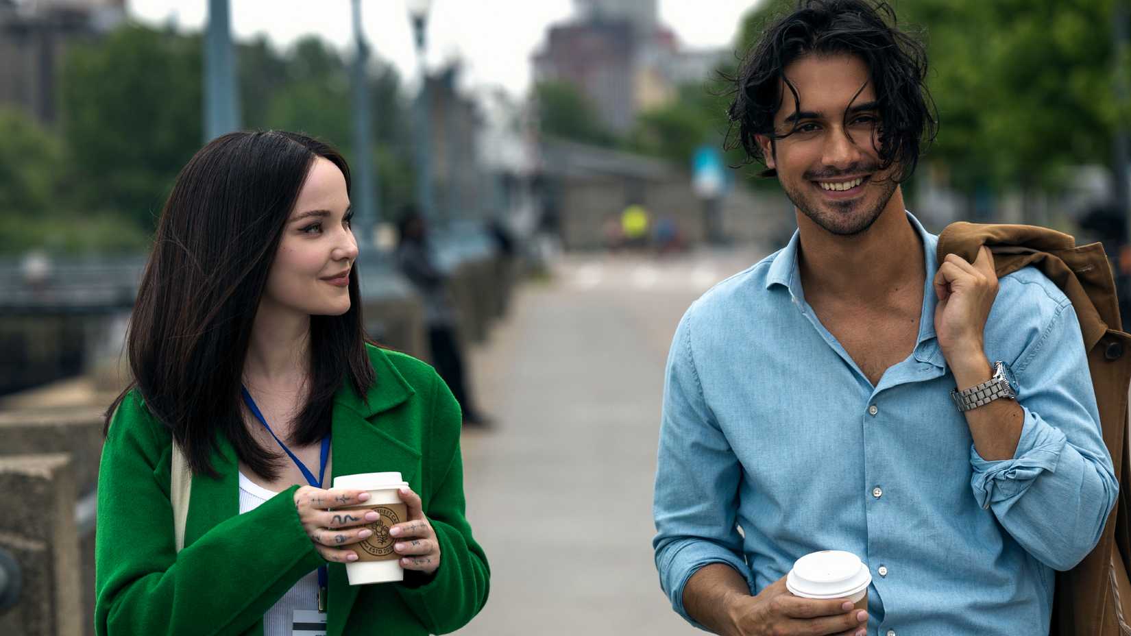 Dove Cameron and Avan Jogia as Ciara and Oliver in 56 Days