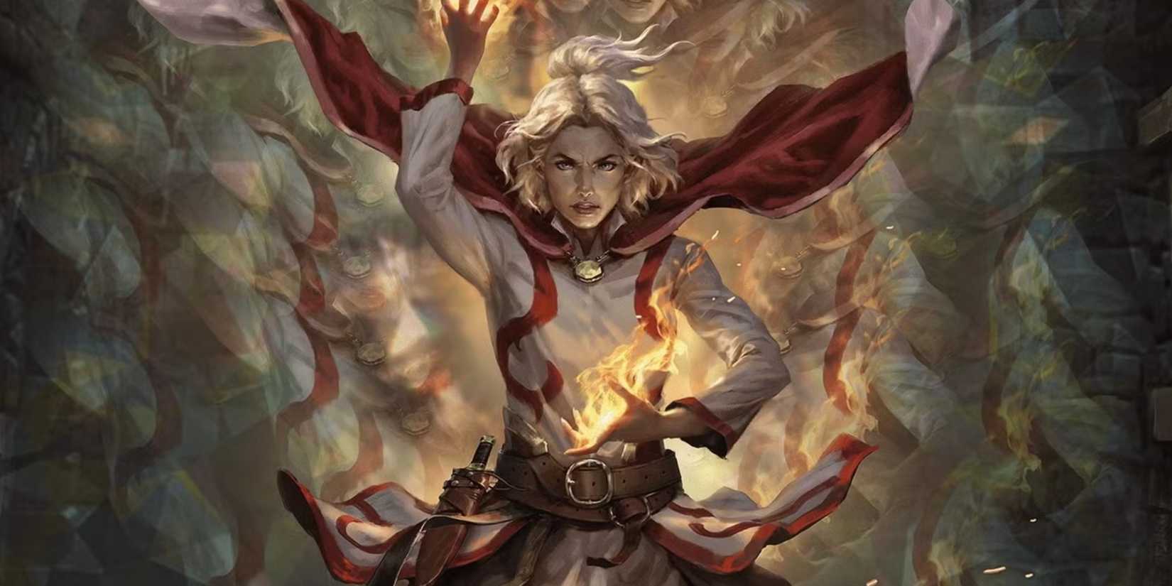 A Sorcerer from Dungeons and Dragons readies a spell.