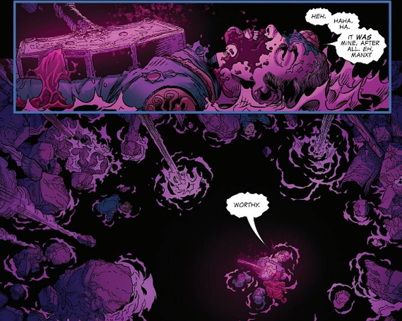 Dungeons of Doom #3, Manx dies thinking he's worthy of Sviksemi