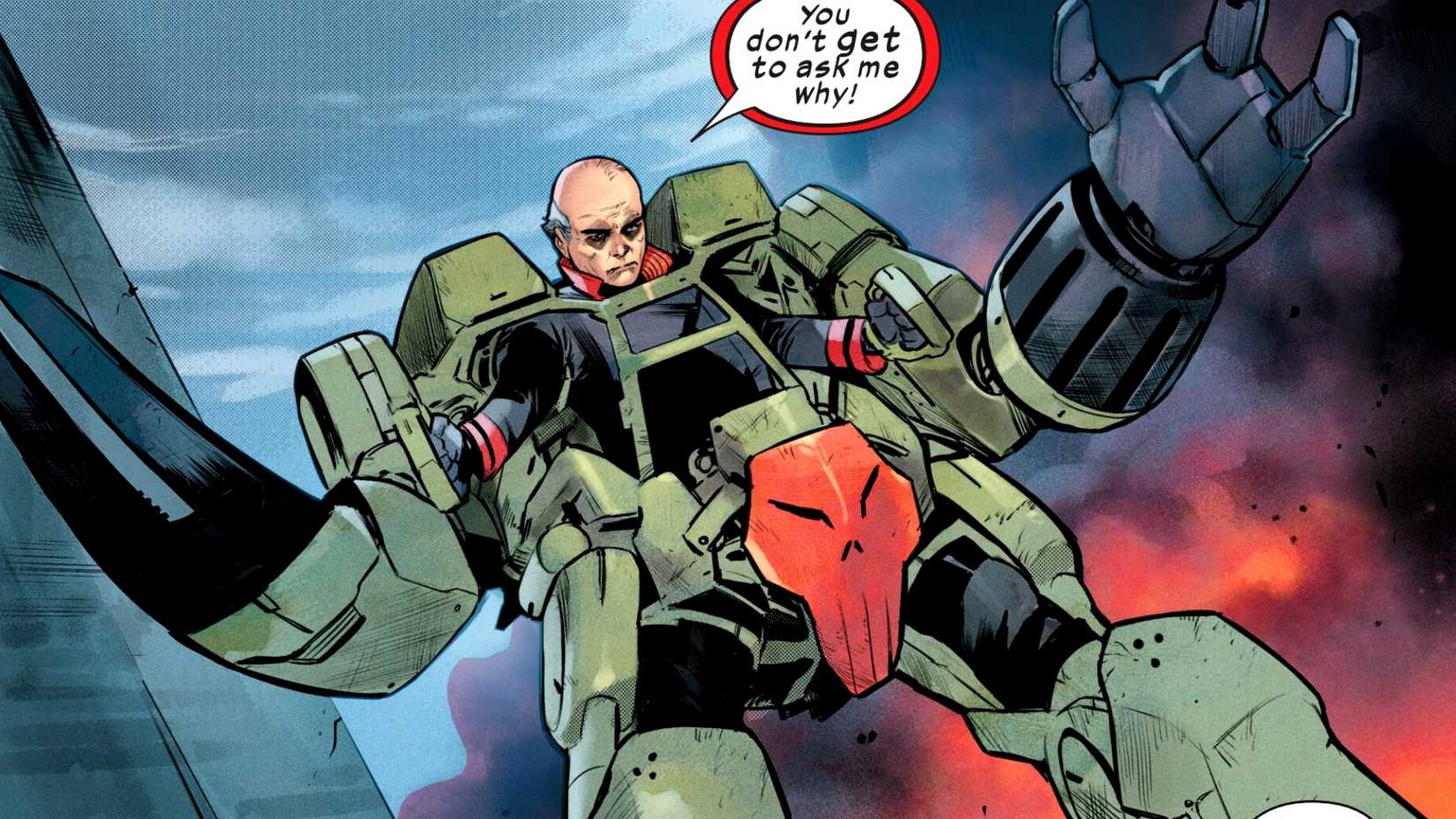 Earth-6160's Bucky Barnes pilots a mech suit in Marvel's The Ultimates #22