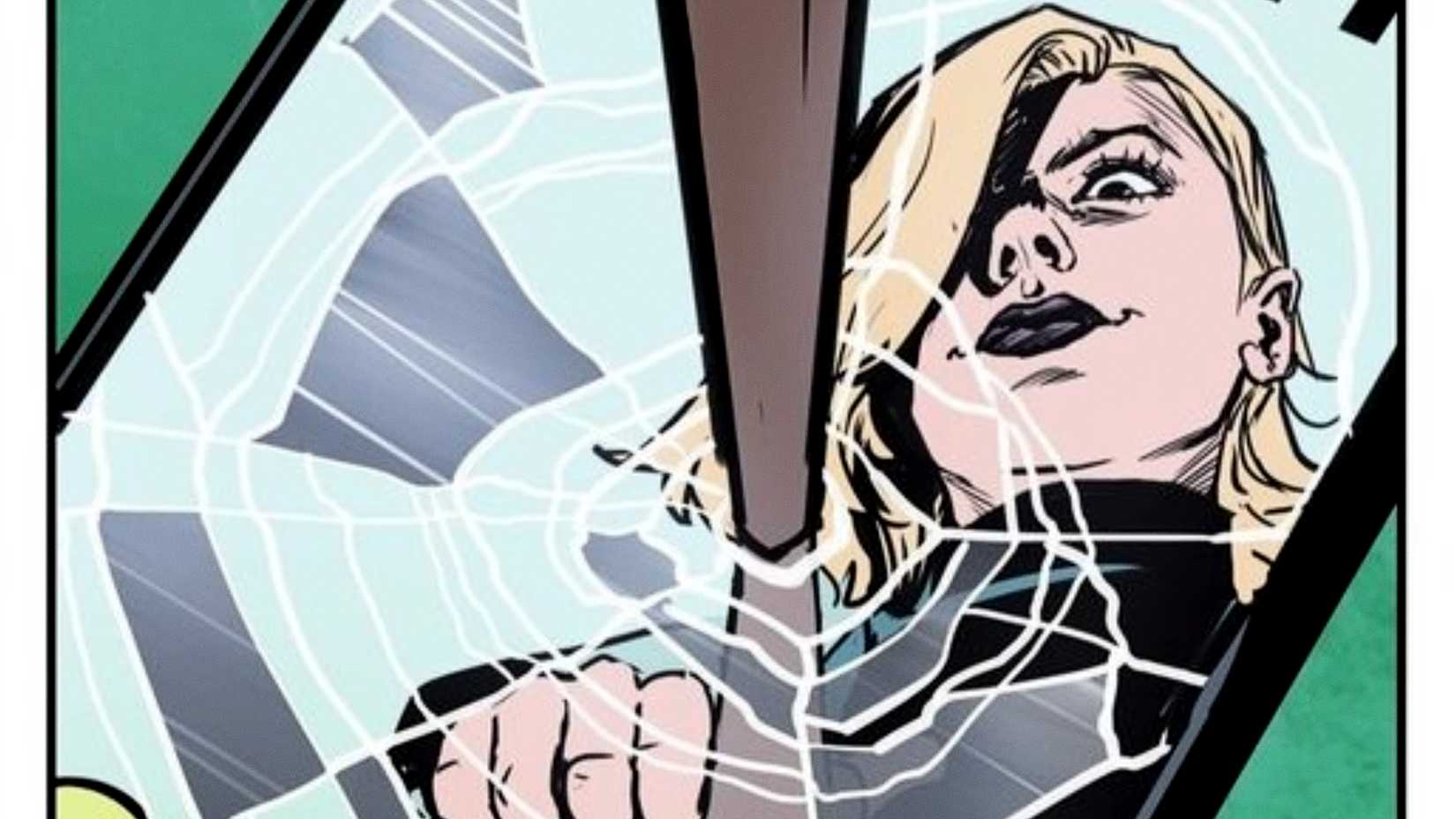 Eleanor Thorne breaks glass with her cane in Absolute Flash #6