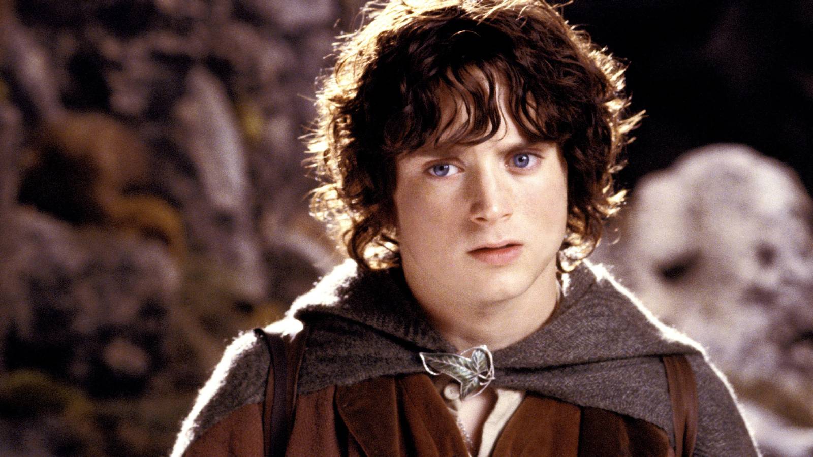 Elijah Wood looking concerned as Frodo in Lord of the Rings - The Two Towers