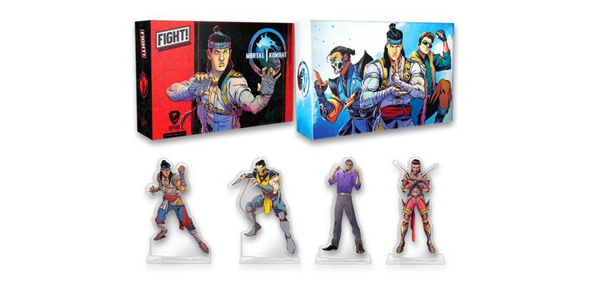Fight Mortal Kombat 1 box art and standees