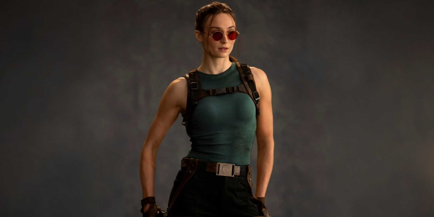 Sophie Turner como Lara Croft em Tomb Raider