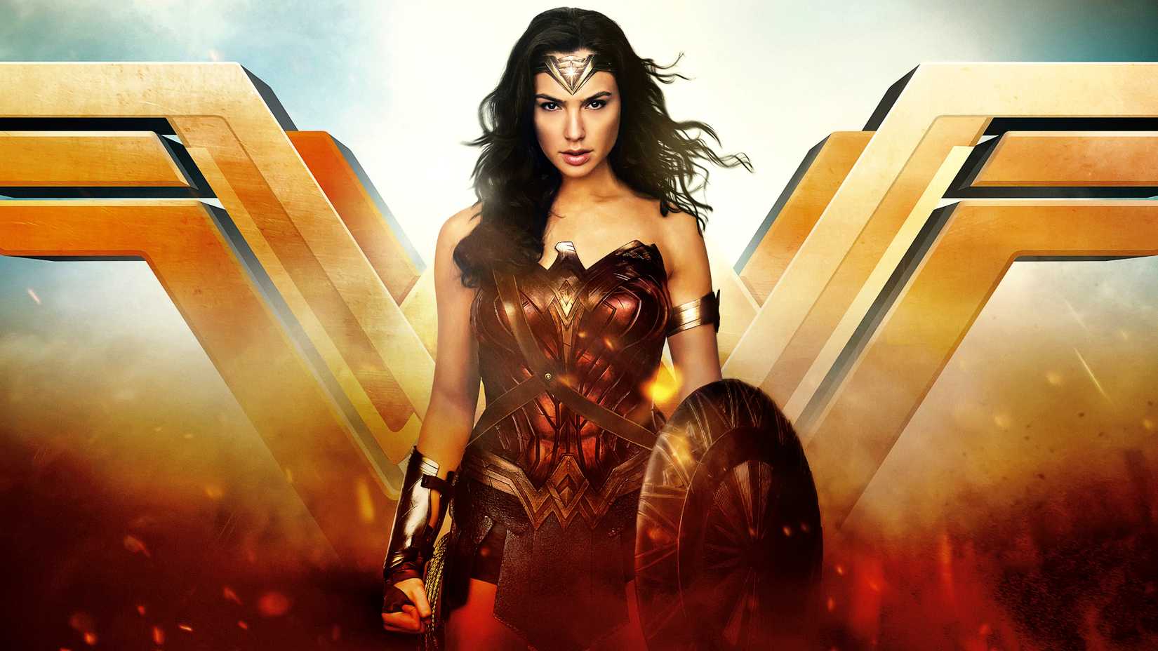 Batman & Superman Lead The Pack 4 Gal Gadot's Wonder Woman carries a shield in Patty Jenkins' DCEU movie poster