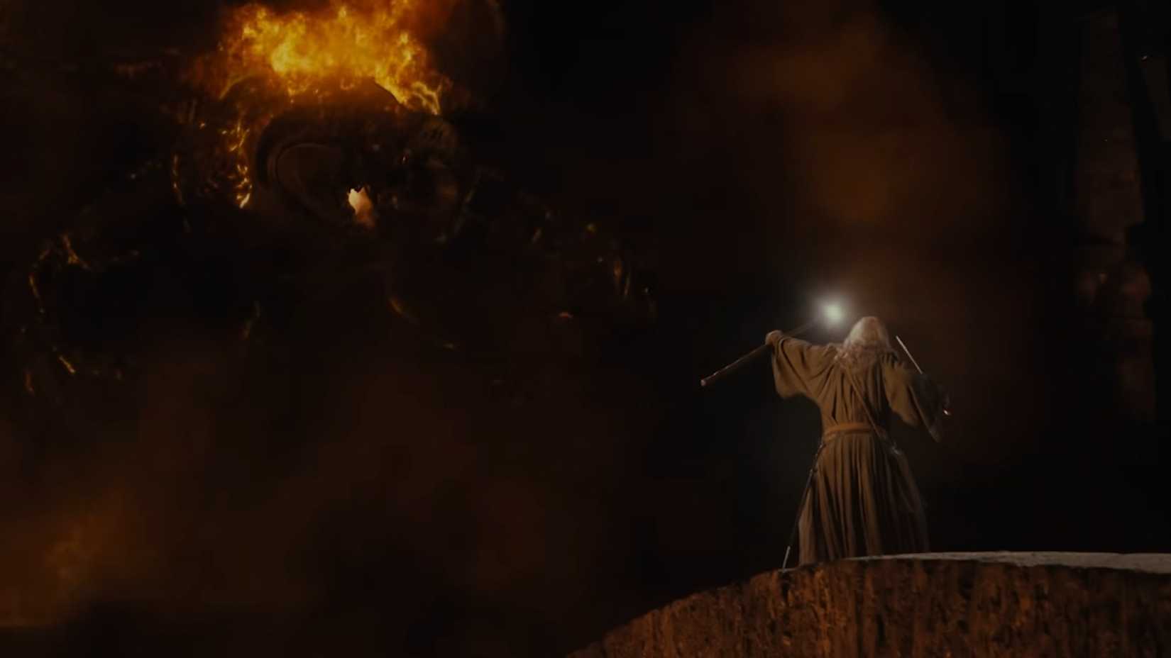 Gandalf luta contra o Balrog em O Senhor dos Anéis.