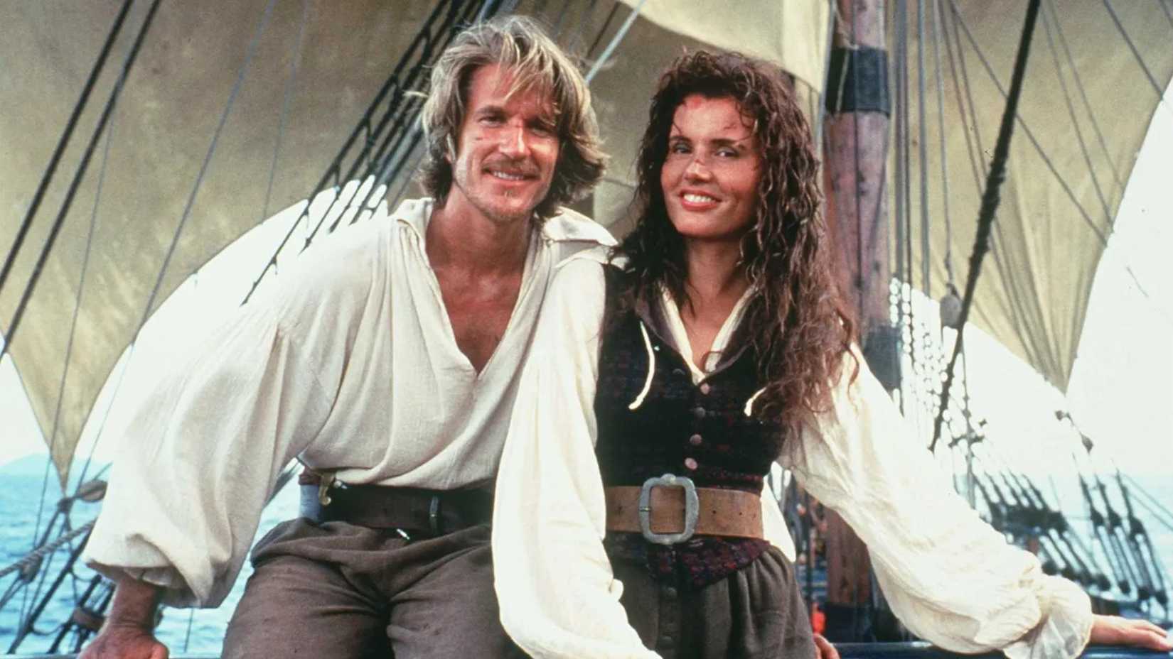 Geena Davis as Morgan Adams and Matthew Modine as William Shaw in Cutthroat Island