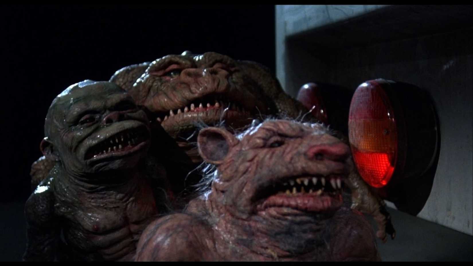The title creatures lurk in the shadows in Ghoulies