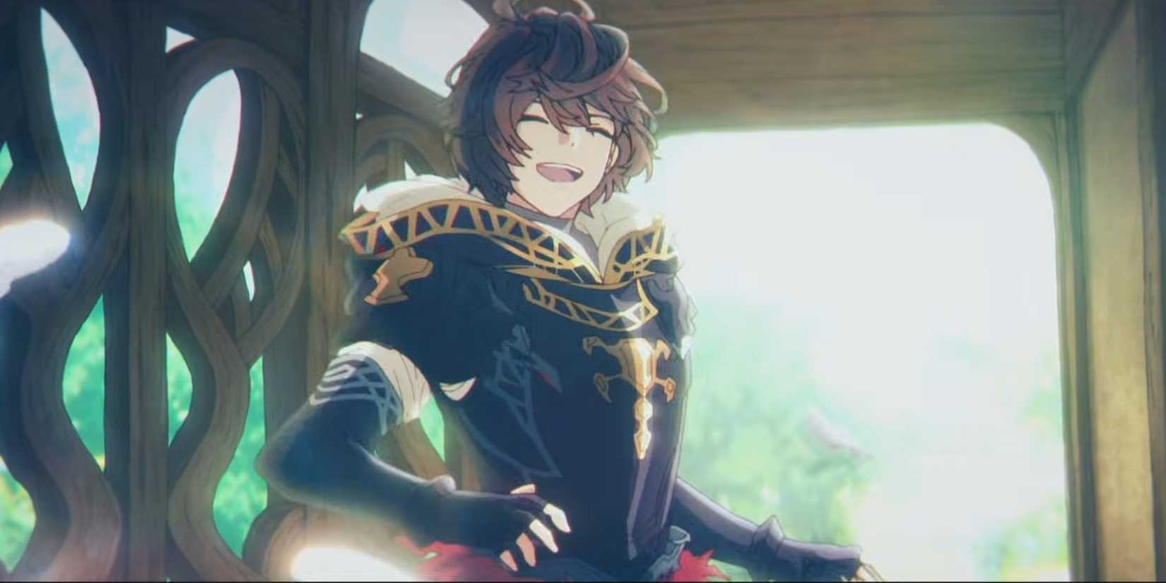 A character from Granblue Fantasy smiles.