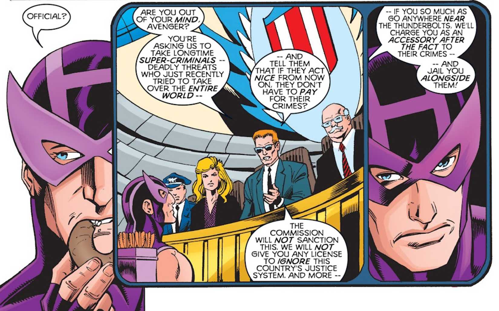 Top 10 Greatest Team Leaders in Marvel History 8 HAWKEYE BECOMES A CRIMINAL TO LEAD THE THUNDERBOLTS