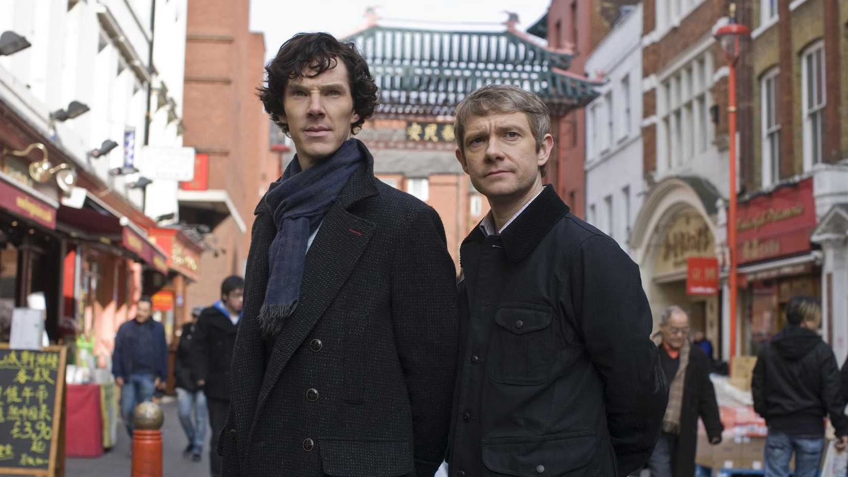 Holmes and Watson in Sherlock's The Blind Banker