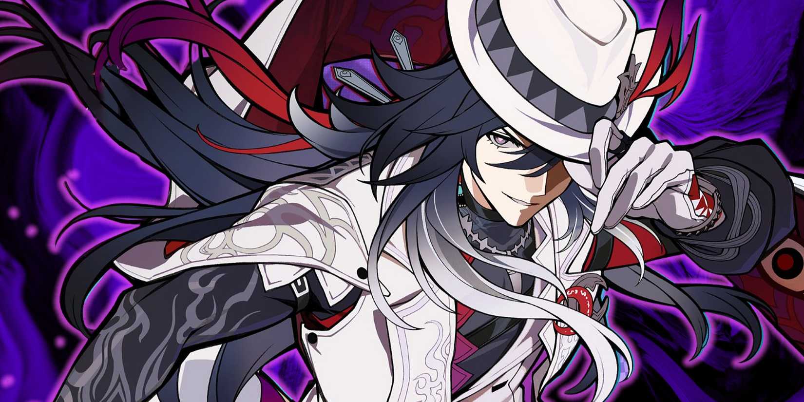  Star Rail holds his hat and smirks.