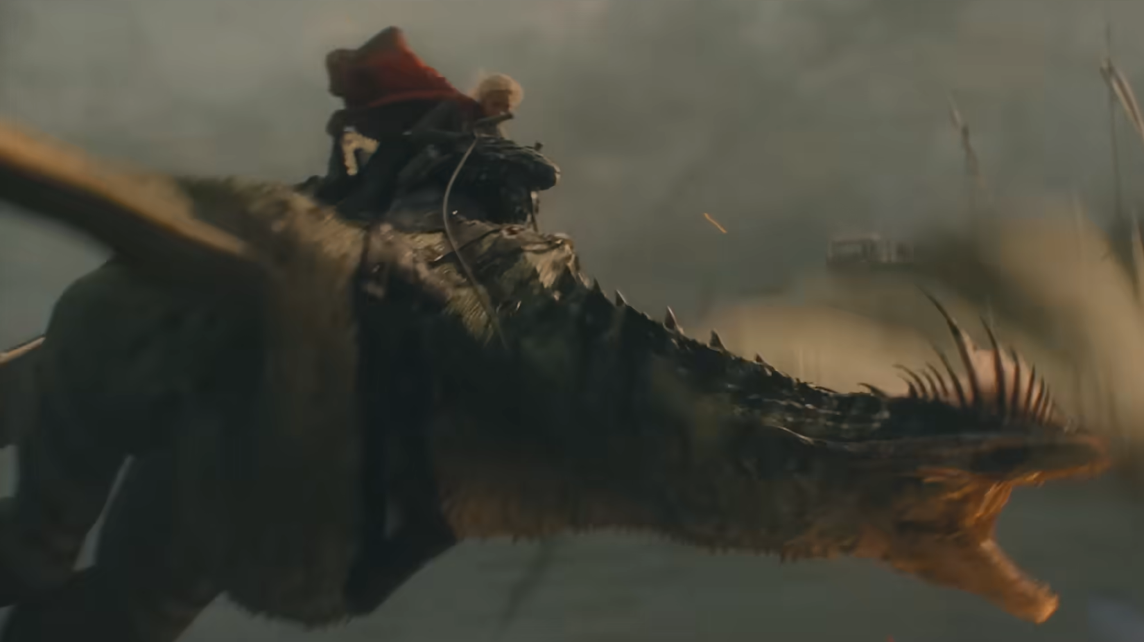 Baela Targaryen (Bethany Antonia) voando com Moondancer em House of the Dragon.