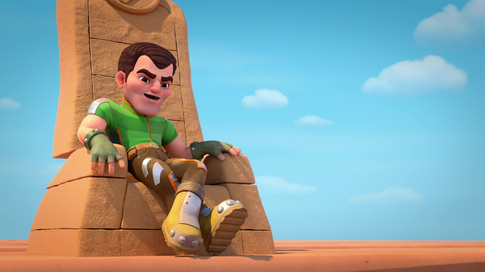 Sandman em seu trono de areia em Spidey and his Amazing Friends