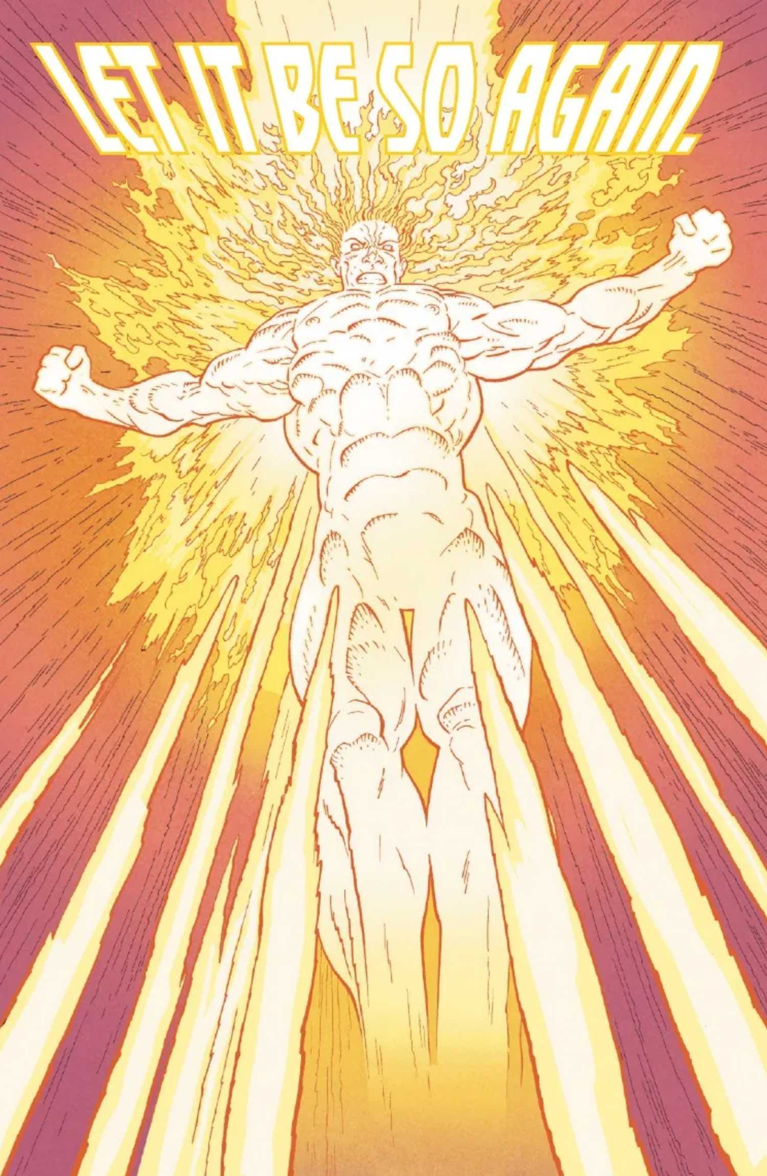 Infernal Hulk #5 preview page 4 showing the one above all descend to fight hulk