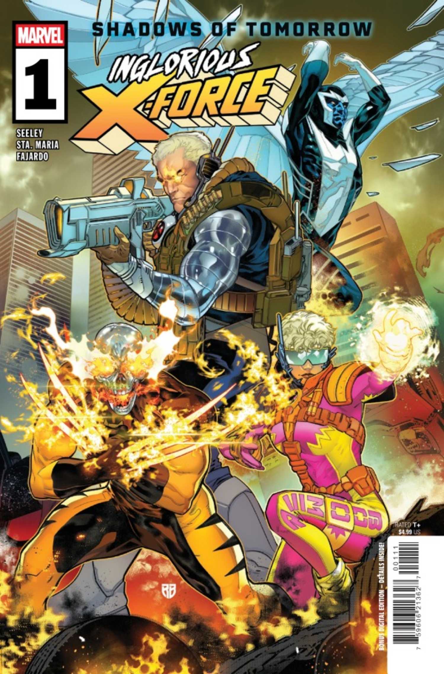 Inglorious X-force #1 cover, Archangel, Hellverine, Cable, and other mutant heroes