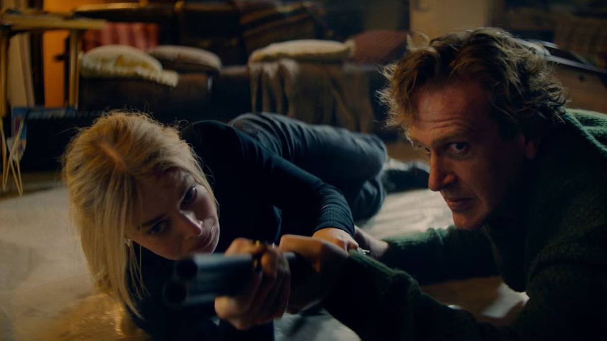 Over Your Dead Body Review: Jason Segel & Samara Weaving’s Action-Comedy Is Too Messy For Its Own Good
