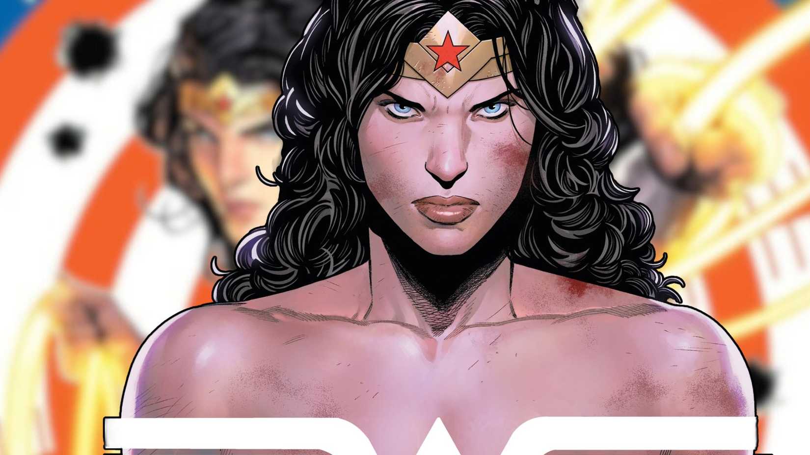 Wonder Woman with blurred WW background