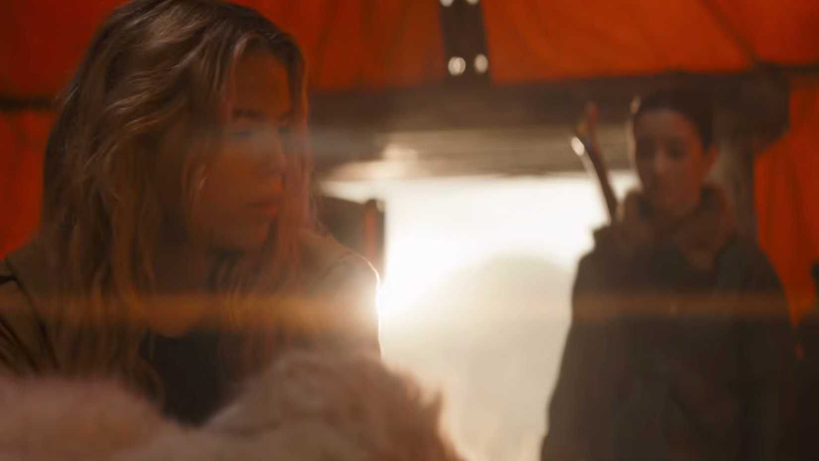 kara and ruthye with poisoned krypto in supergirl trailer