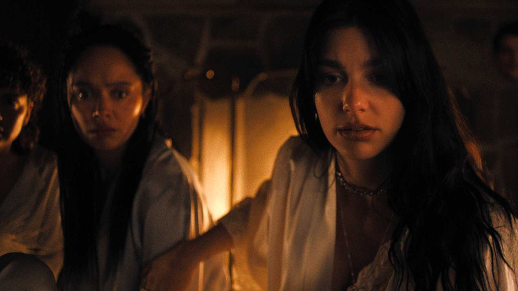 karla crome as nell camila morrone as rachel harkinin episode 106 of something very bad is going to happen