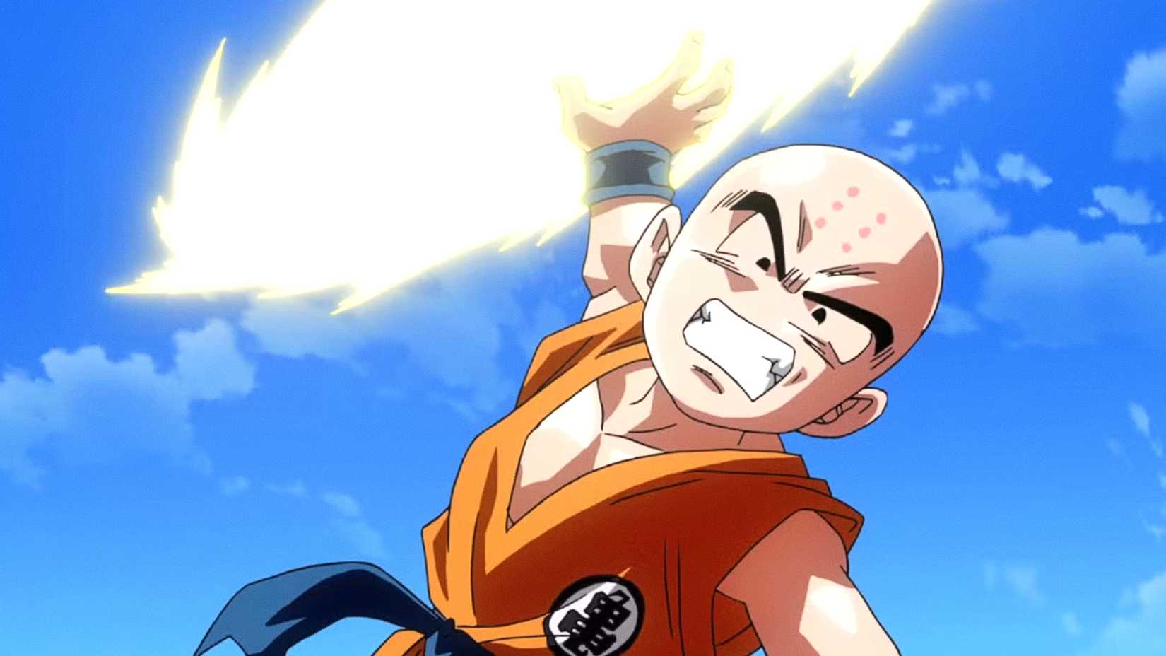 Krillin summons a Destructo Disc aka Kienzan in Dragon Ball Super
