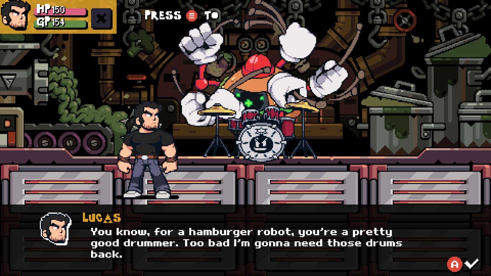 Lucas Lee Prepares to fight the Burger Boss in Scott Pilgrim EX