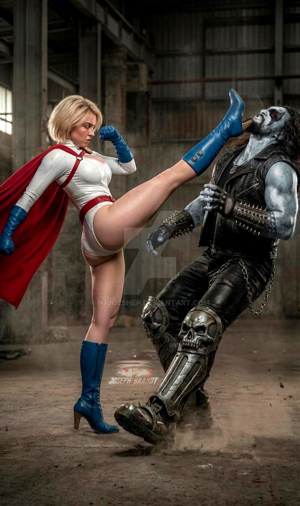 Supergirl, una fan art immagina Sydney Sweeney come Power Girl contro Lobo di Jason Momoa