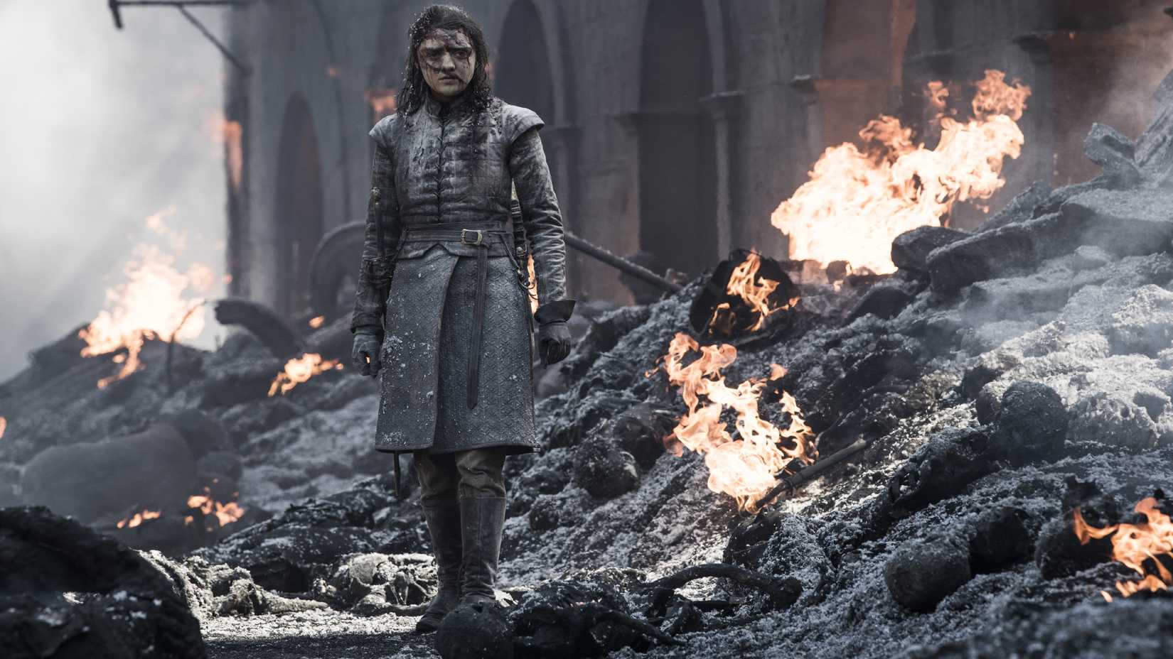 Maisie Williams as Arya Stark in season 8 of Game of Thrones