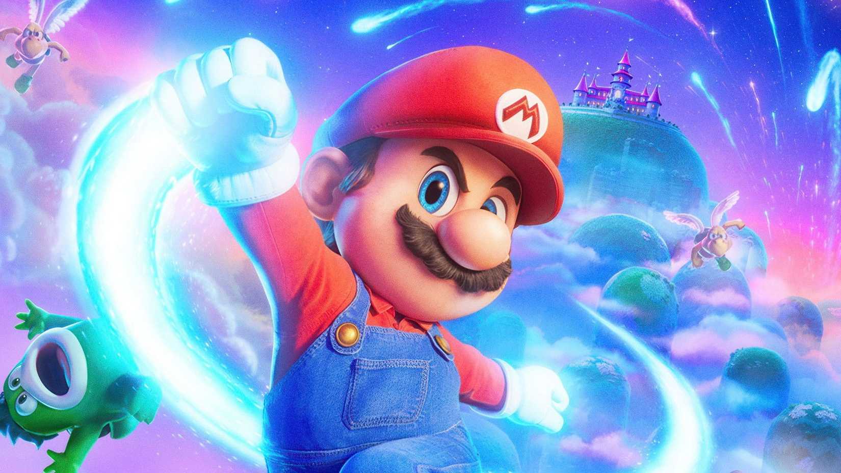 mario poster in the super mario galaxy movie