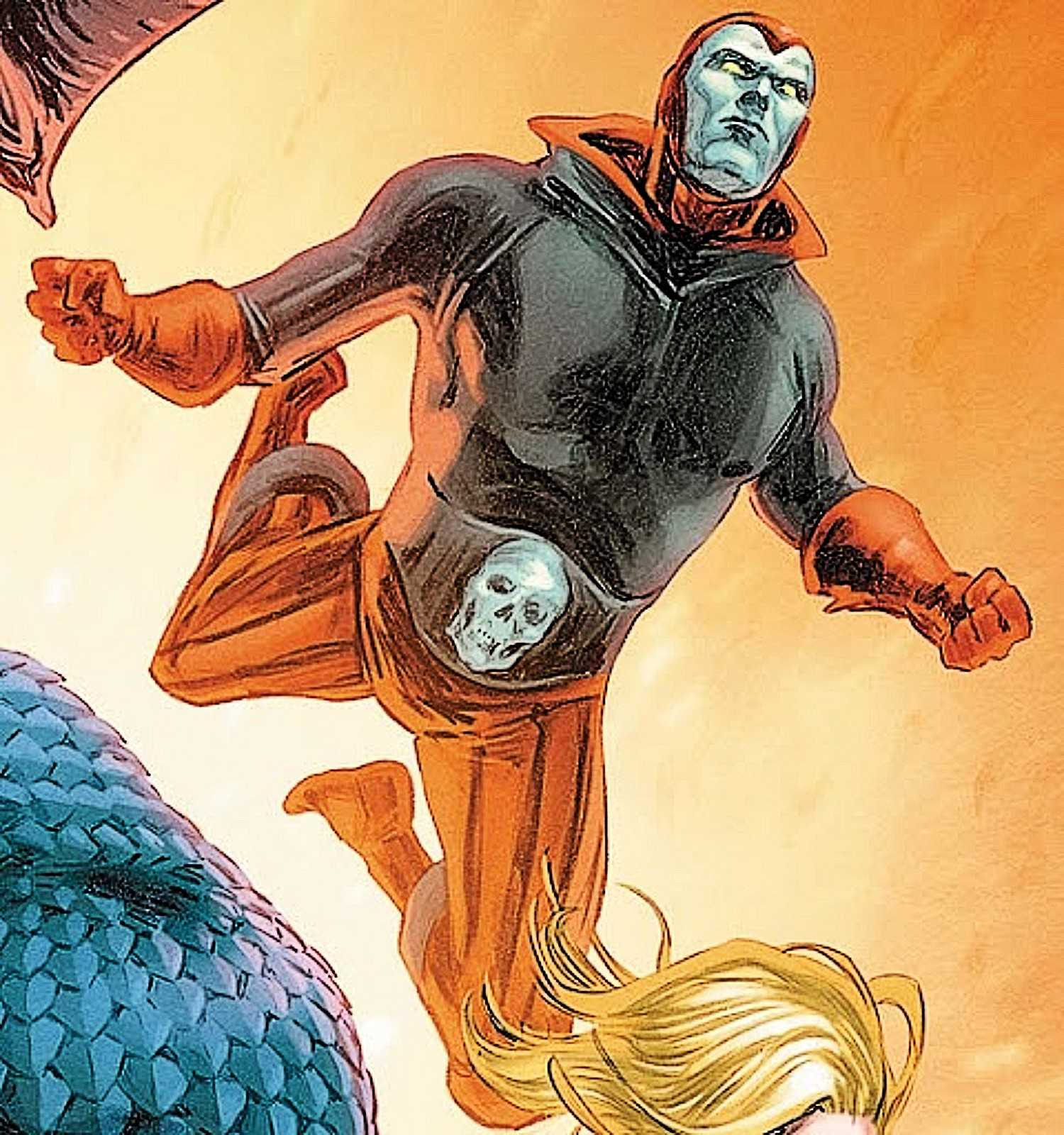 Marvel hero the Destroyer flying into action