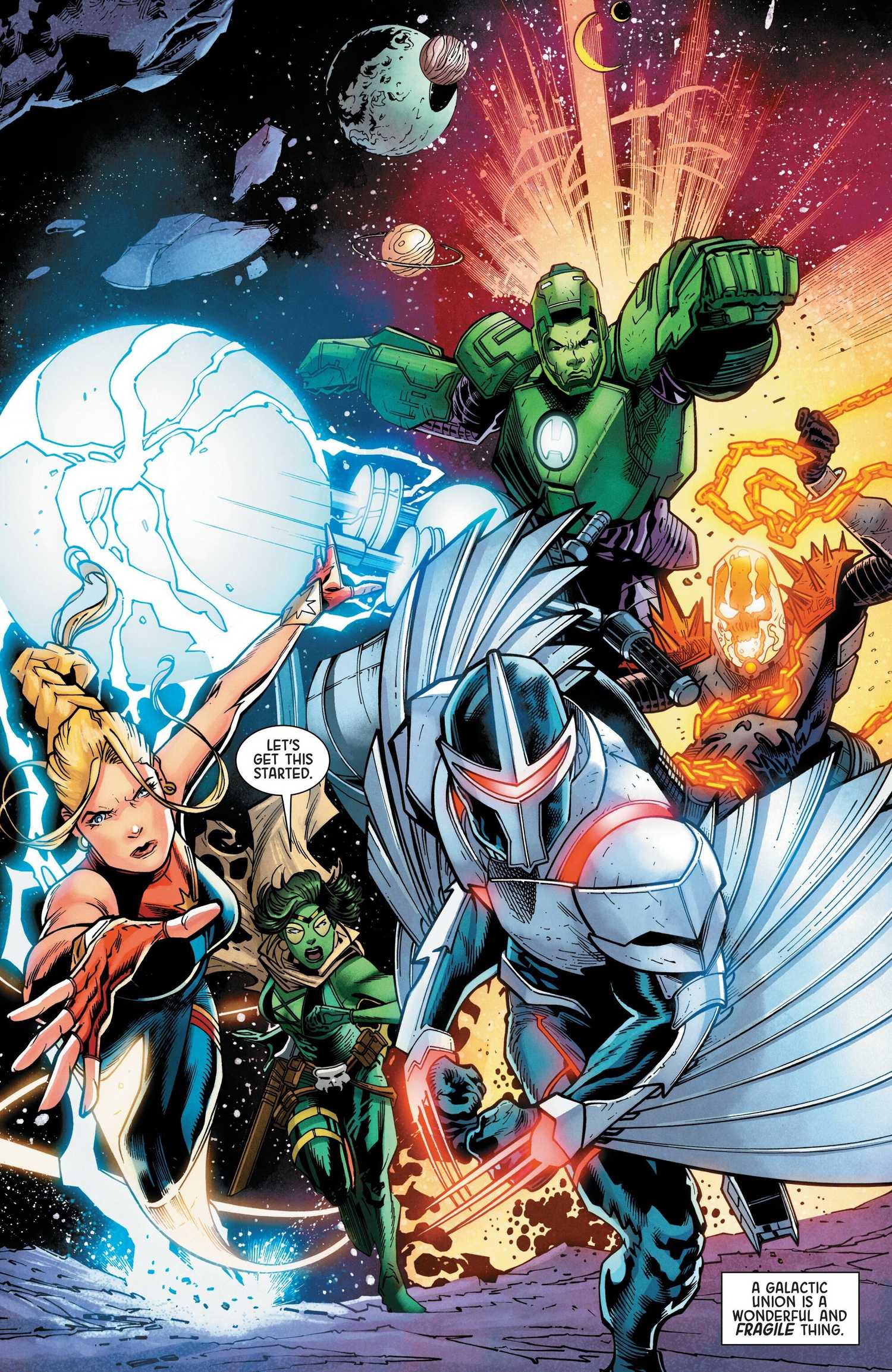 Marvel's Imperial Guardians fight together in space