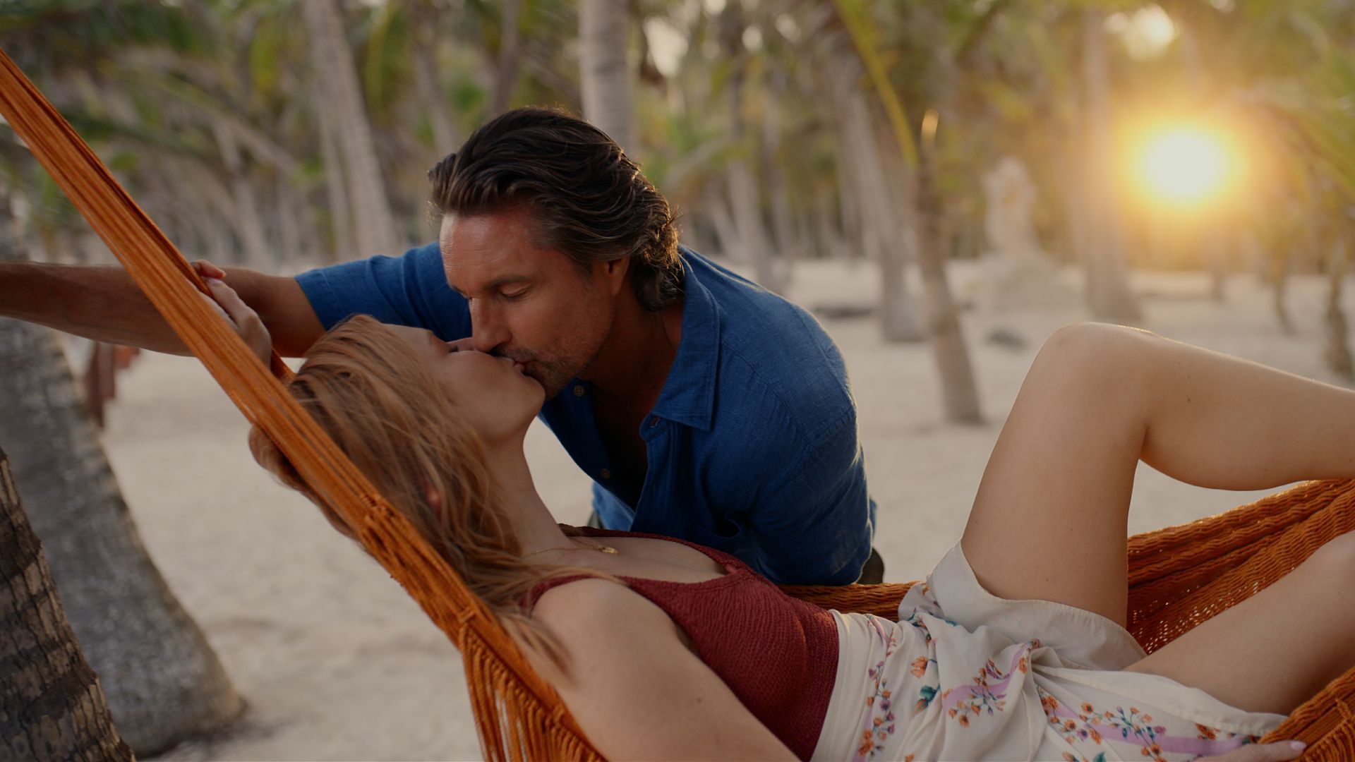 Mel and Jack kiss while on their honeymoon in Mexico in Netflix's Virgin River season 7