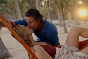 Mel and Jack kiss while on their honeymoon in Mexico in Netflix's Virgin River season 7
