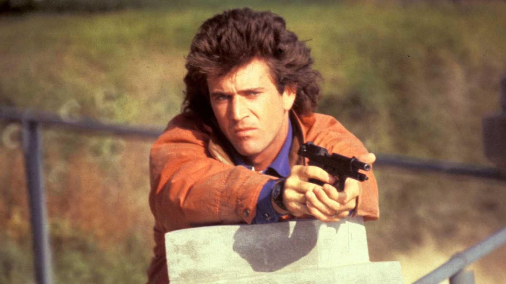 Mel Gibson with an empty pistol in Lethal Weapon