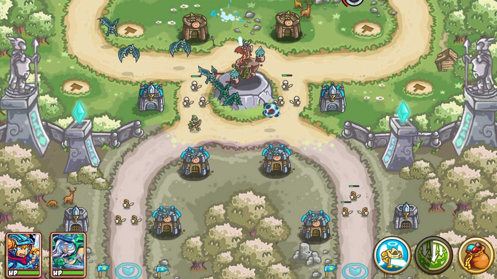 Mini Warrior Defense Game crossroads