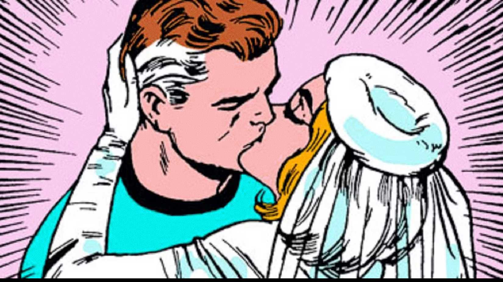 Top 10 Marvel Single-Issue Comics Ever, Ranked 1 Mister Fantastic and Invisible Woman kiss in Fantastic Four Annual #3 The Wedding of Sue and Reed