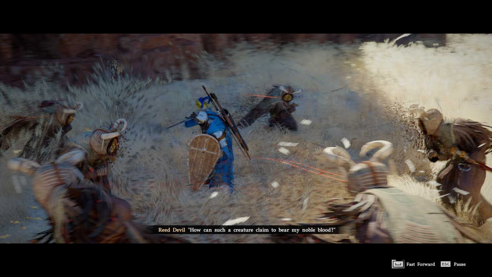 Multiple copies of the Reed Devil surrounding Kliff in Crimson Desert.