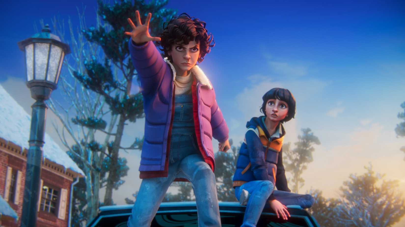 Eleven e Mike em Stranger Things: Tales From ‘85.