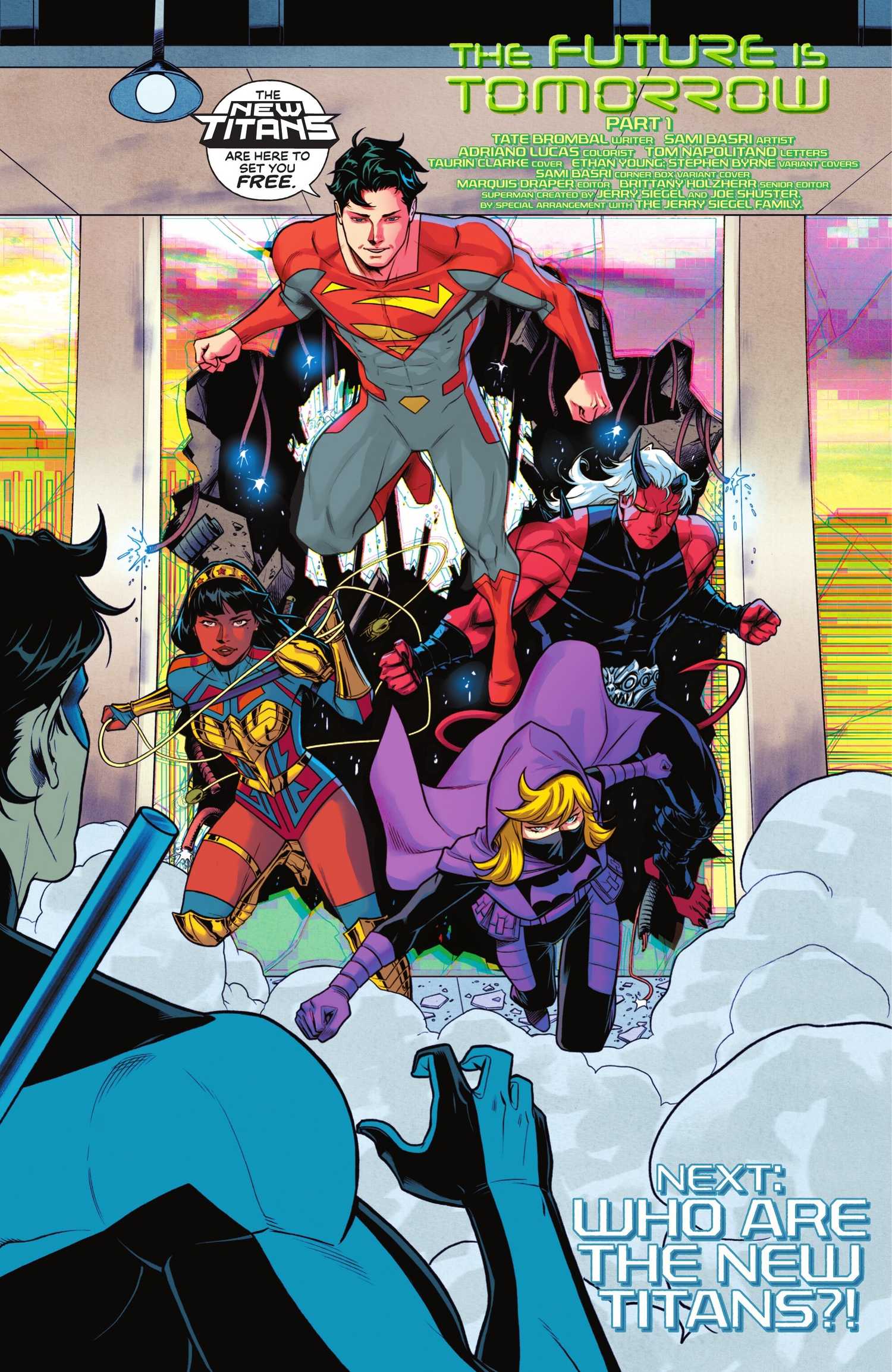 New Titans #33 new team roster with Superman